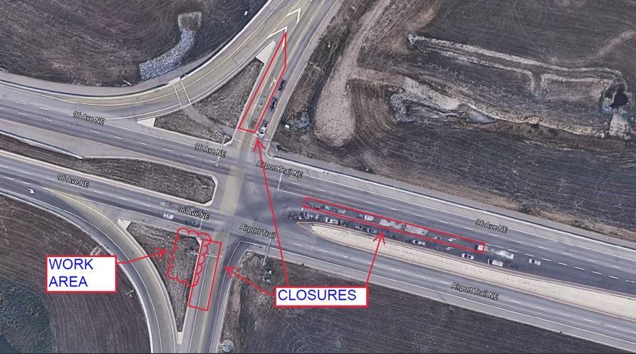 Lane Closures for Airport Tr. and Deerfoot Tr. Signal Repair