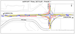 Major detour on Airport Trail for interchanges project May 16