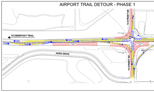 Major detour on Airport Trail for interchanges project May 16