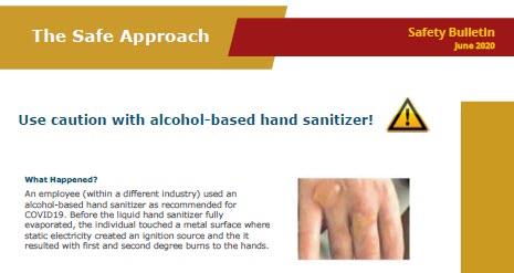 Caution with alcohol-based sanitizer