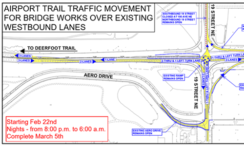 Overnight beam installation from Feb. 22 – March 5