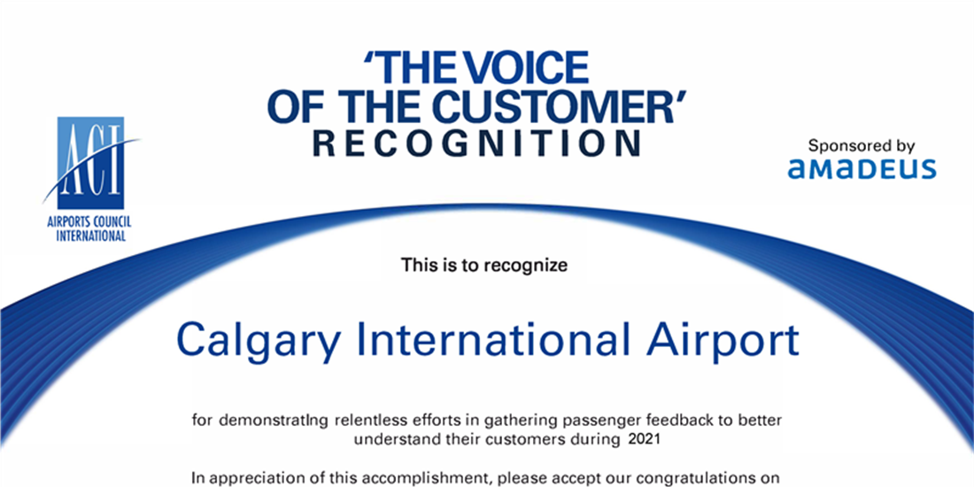 Survey says: YYC is awarded Airports Council International (ACI) Voice...